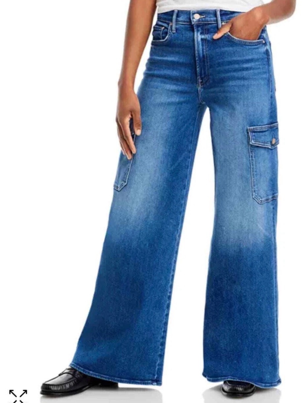Mother The Undercover Cargo Sneak Jeans In "Opposites Attract" Wash, Size 29